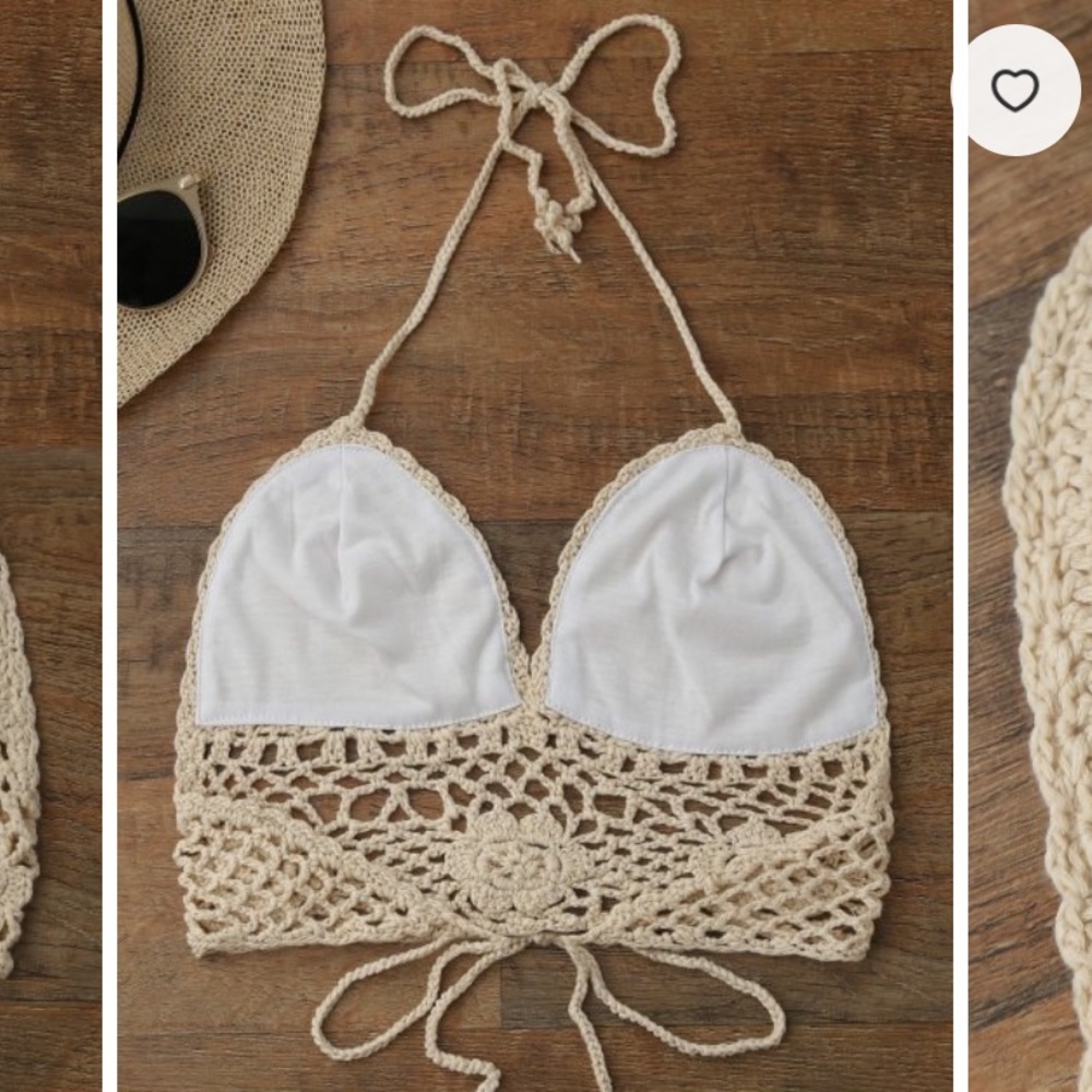 Zaful Crochet Unlined Backless Crop Top - Picture 2 of 5
